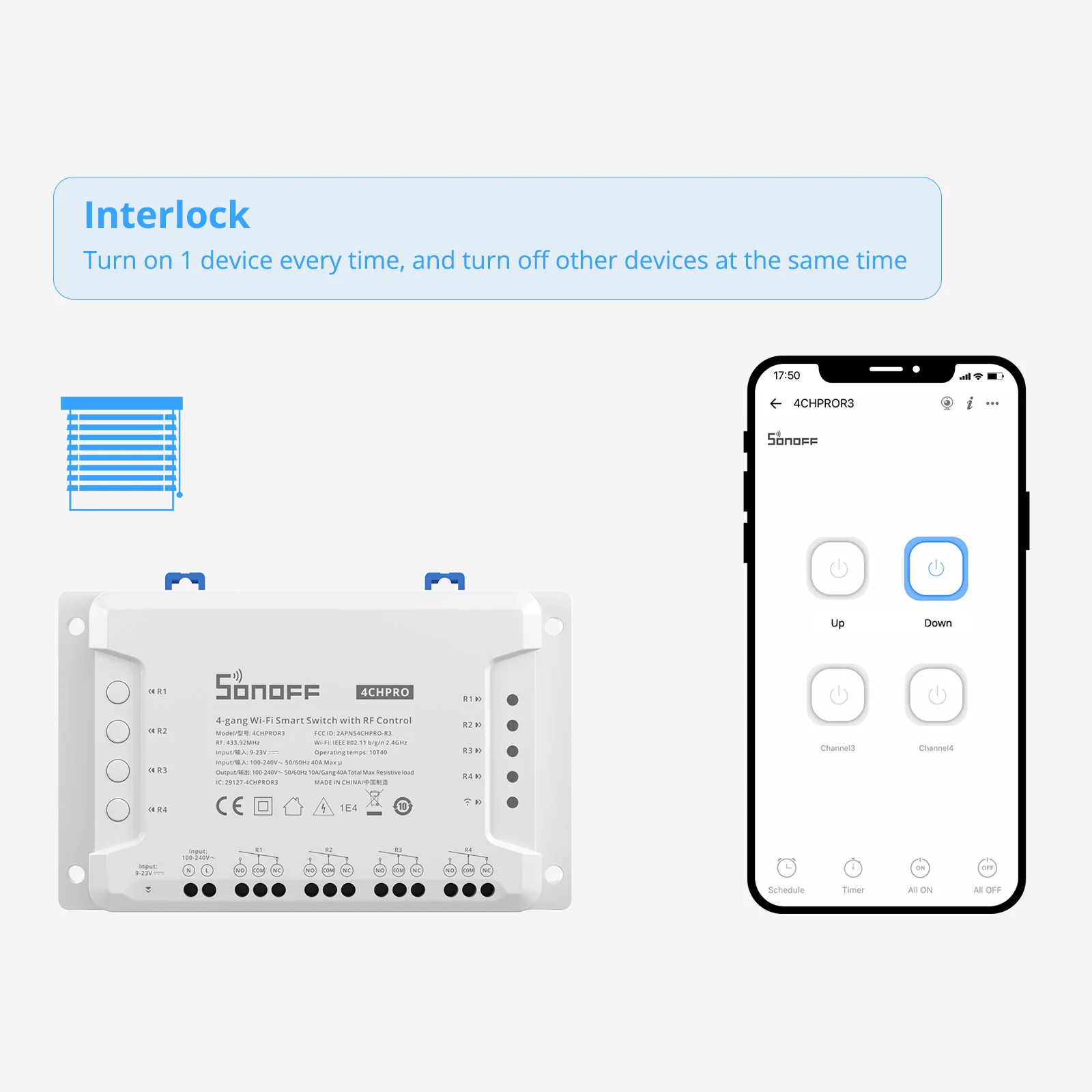 SONOFF 4CHR3 & 4CHPROR3 4-gang Wi-Fi Smart Switch with RF Control - Image 6