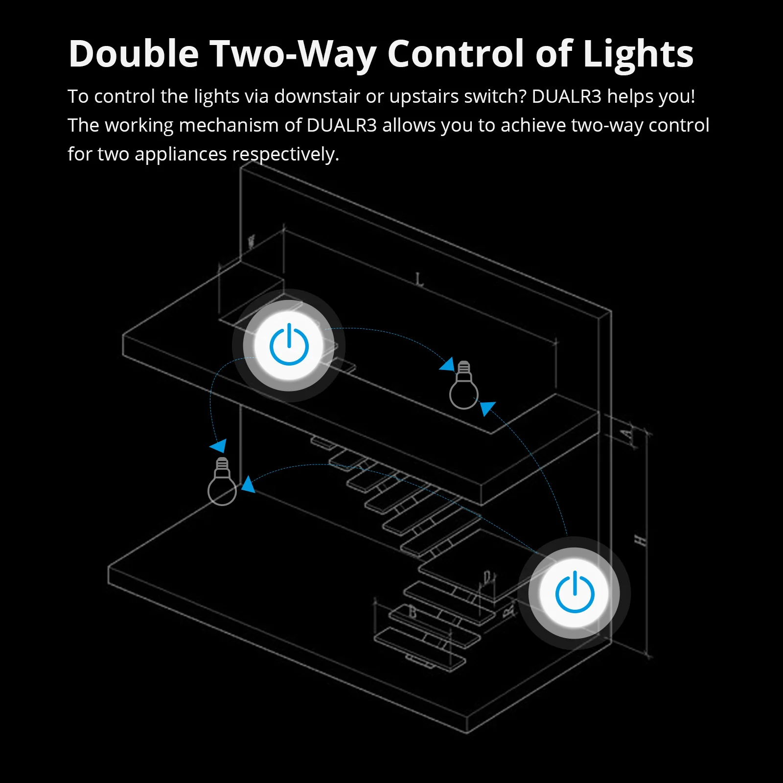 SONOFF DUALR3/DUALR3 Lite Dual Relay Two Way Power Metering Smart Switch - Image 4