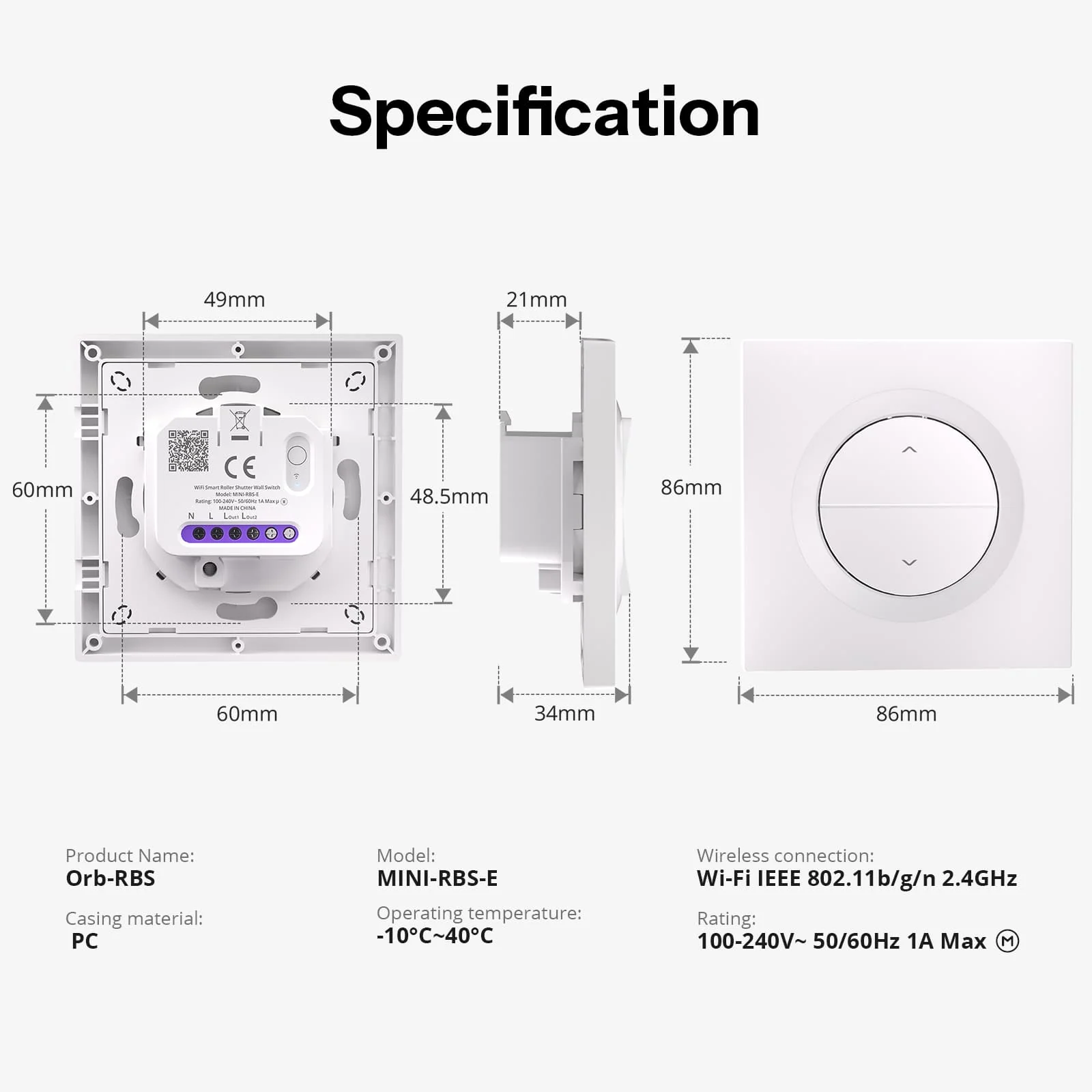 SONOFF Fusion Series Orb-RBS Matter Over WiFi Smart Roller Shutter Wall Switch | MINI-RBS-E - Image 11