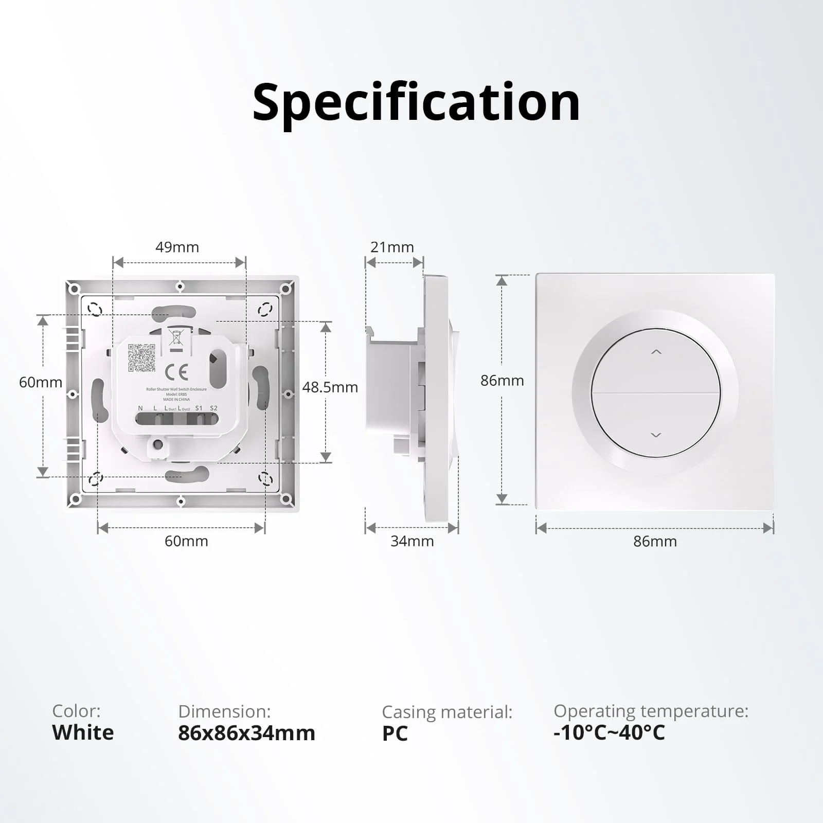 SONOFF Fusion Series Roller Shutter Wall Switch Enclosure | ERBS - Image 5