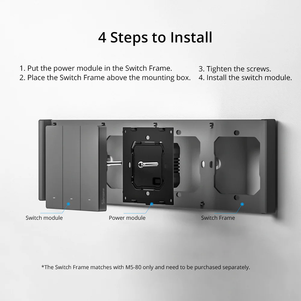 SONOFF SwitchMan Smart Wall Switch M5 Frame – 80 Type - Image 4