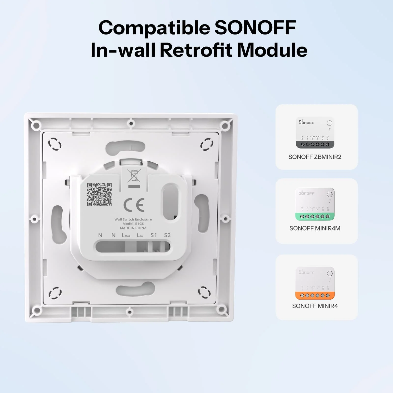 SONOFF Fusion Series 1-Gang Wall Switch Enclosure | E1GS/E1GSL - Image 4